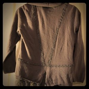 Lilac Anthropologie Open Front Lacy Cardigan